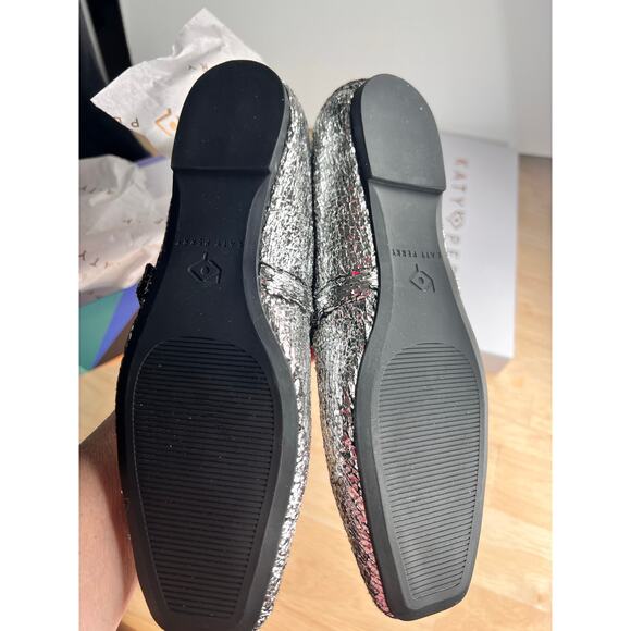 Katy Perry The Evie Mary Jane Flats Silver Metallic Glass Women's Size 6 NWT - Picture 8 of 9